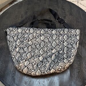 Steve Madden Black and White Snake Print Large Tote